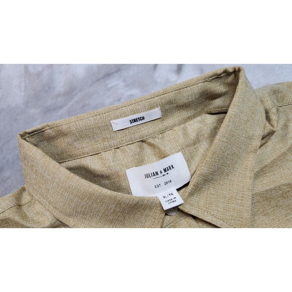 Julian & Mark Men's XL Mustard Long Sleeve Textured Soft Touch Stretch Shirt NWT - Picture 7 of 8